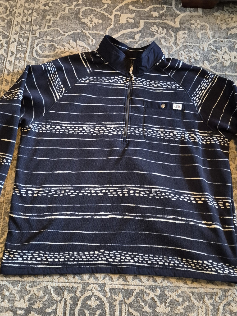 The North Face Men’s Black/White  Quarter-Zip Pullover Sweater Size‎ 3XL